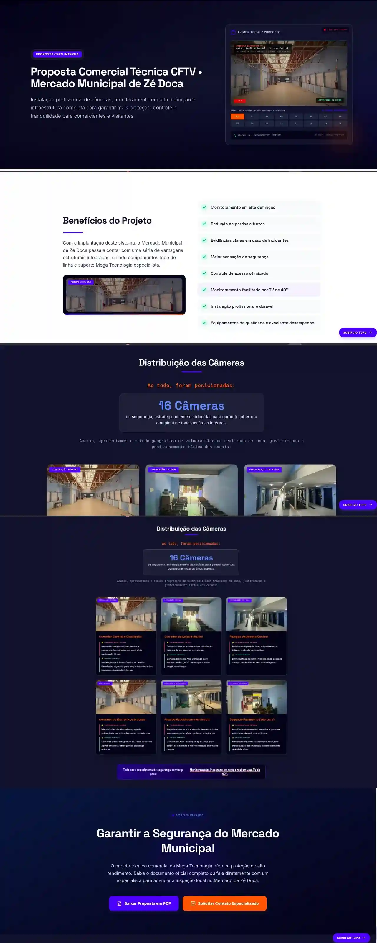 Site de Mega Tecnologia CFTV criado pela Bydo Marketing